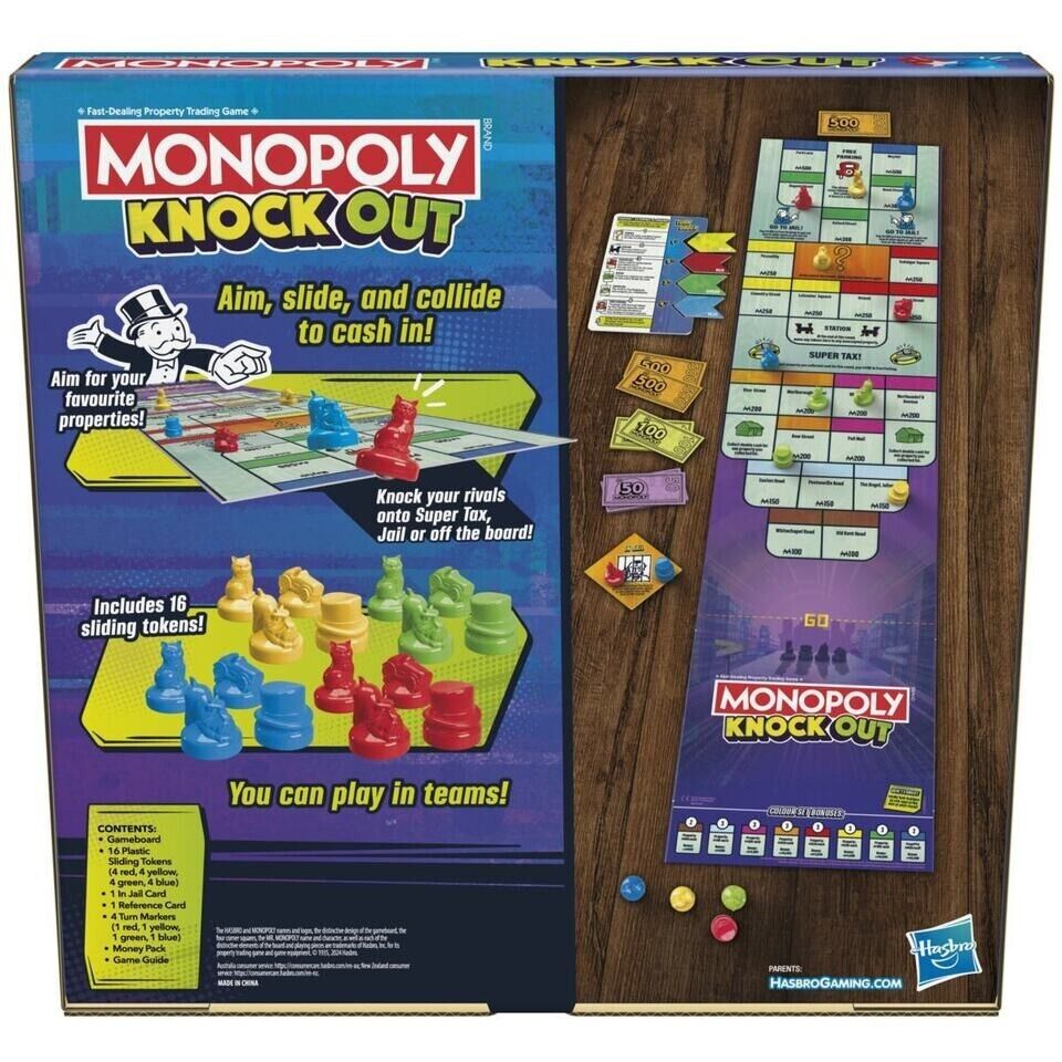 Monopoly Knockout Game Knock Out Family Party Board Game 2-8p