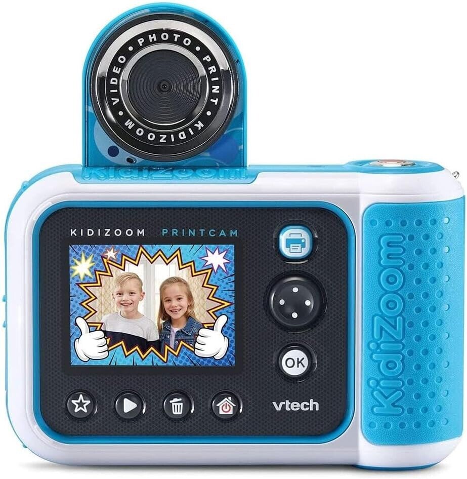 VTech KidiZoom Print Cam with 4 Paper Rolls & 2 Stickers Rolls - Kid Camera Blue