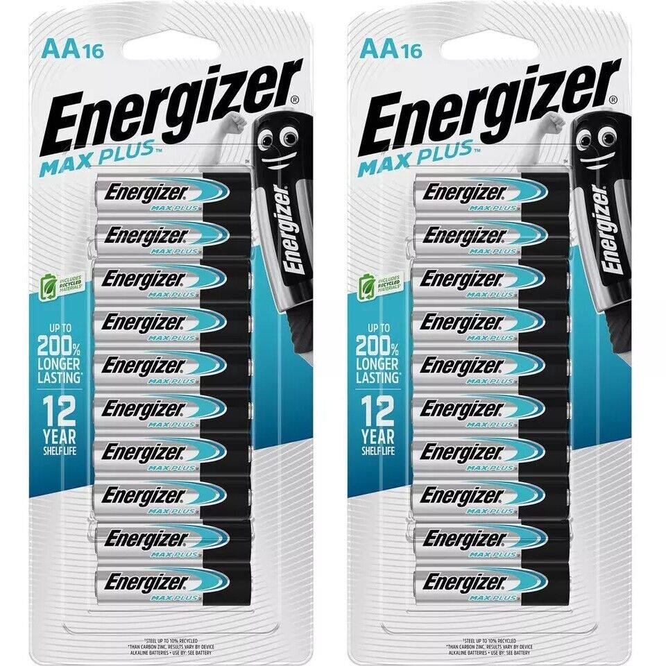 32 / 30 / 16 / 15 / 12 / 10 pack Energizer Max Plus Advanced AA Batteries