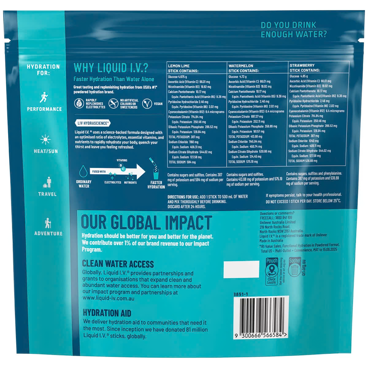 Liquid I.V. Hydration Multiplier Variety Pack Electrolyte Drink Mix 30 Sachets