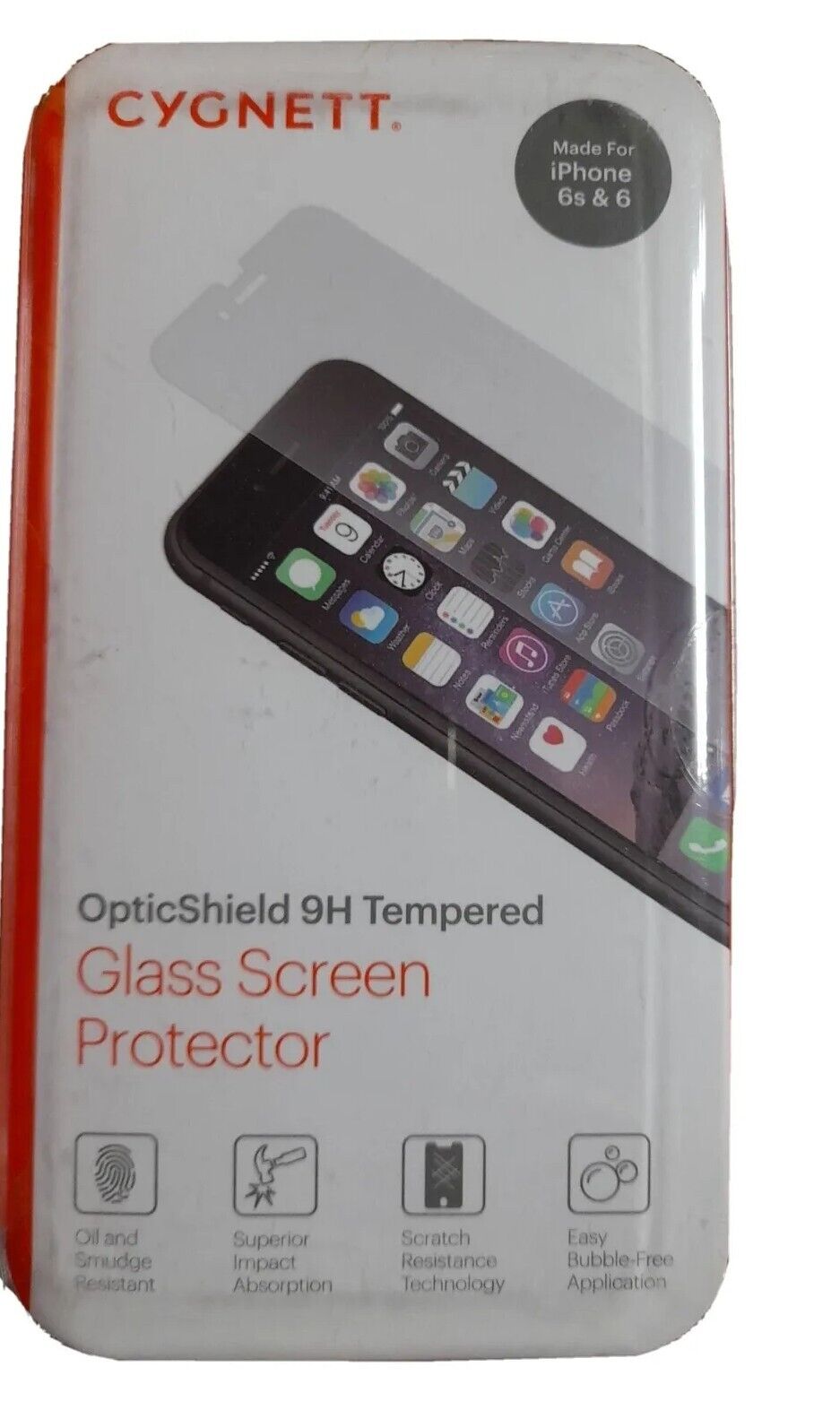Cygnett OpticShield 9H Tempered Glass Screen Protector Iphone 6s & 6 Brand New 