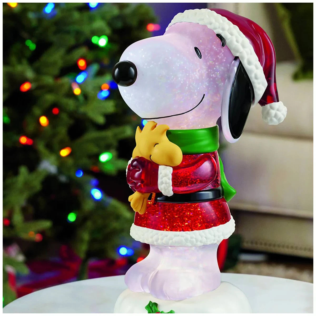 Snoopy - Christmas Lantern With Glitter And LED Lights 41cm