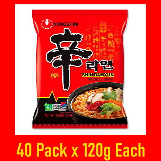 40 x Nong Shim Shin Ramyun Gourmet Spicy Korean Noodles 120g Pack Made in KOREA