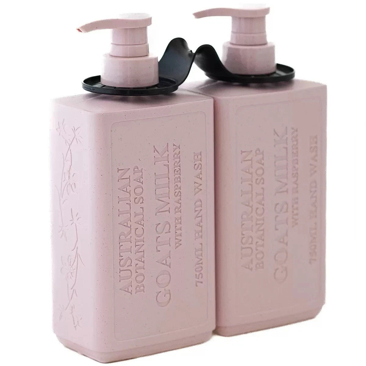 Australian Botanical Soap Hand Wash 2 x 750ml Goats Milk Raspberry Lemon Grass