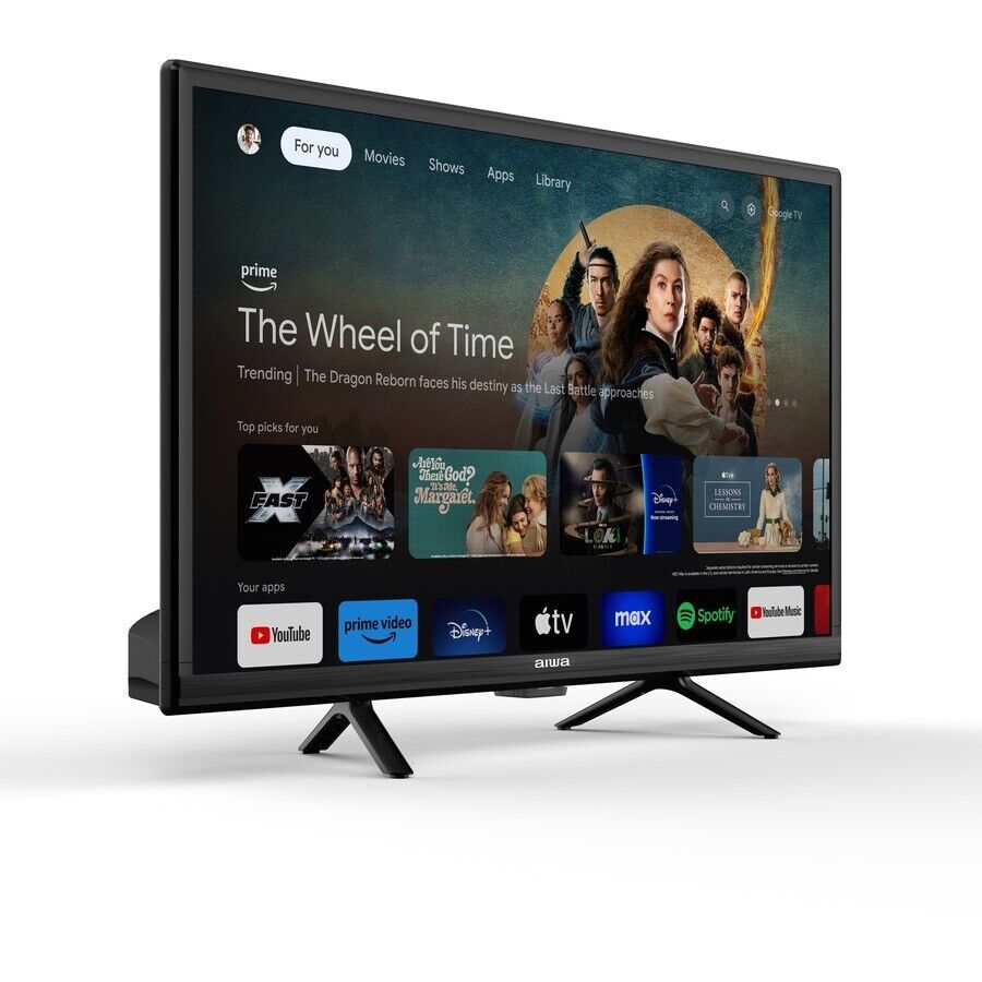 Aiwa 24" Smart LED HD TV with Mains or 12V Adaptor for Caravan Car Camper Google