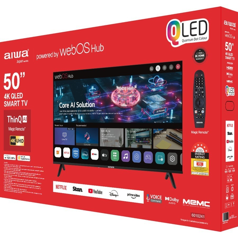 AIWA 50" 4K Ultra HD QLED WebOS Hub TV with Magic Remote