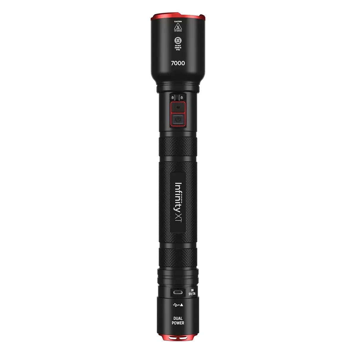 Infinity X1 7000 Lumen Dual Power Rechargeable Flashlight LED Tactical Torch