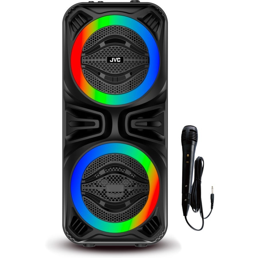 JVC Portable Bluetooth Party Speaker TWS LED lights FM Radio Aux Mic 60W RMS
