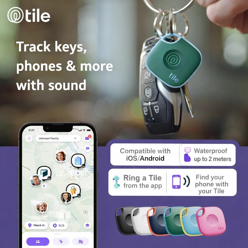 Life360 Tile Slim Wallet Finder Bluetooth Passport Tracker Card IOS Android