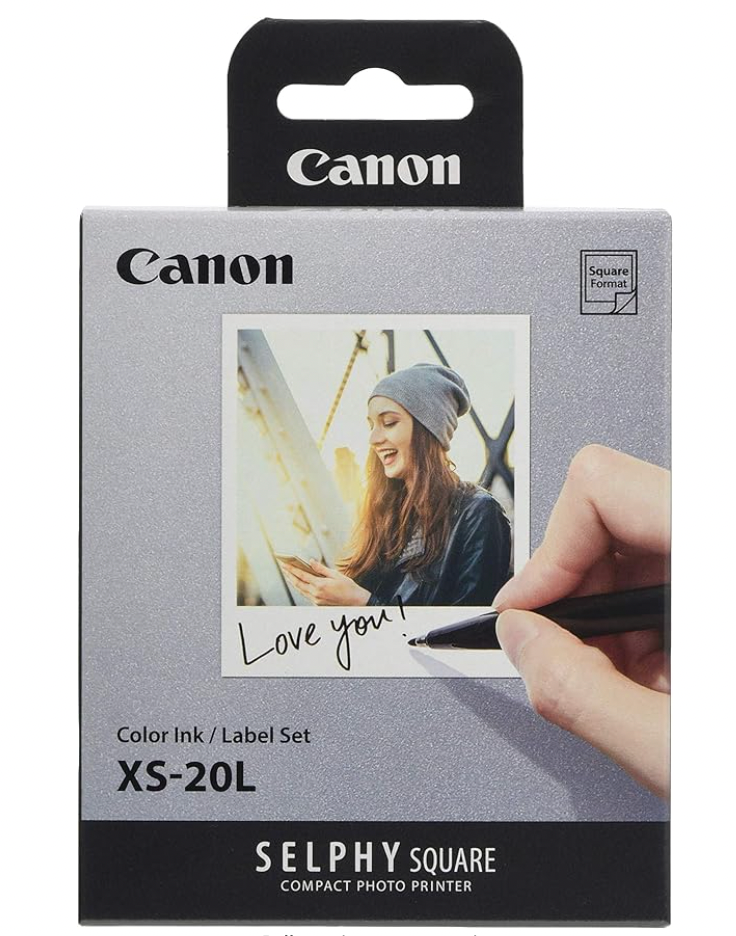 CANON Selphy Square QX10 Photo Printer, XS-20 Ink + 20 Photo Paper Bundle