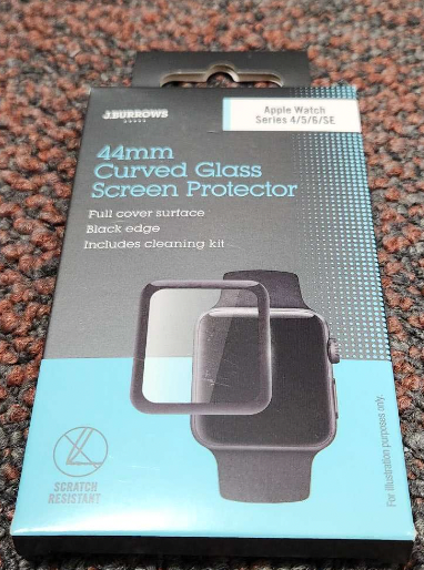J.Burrows 44mm Curved Glass Screen Protector for Apple Watch Series 4/5/6/SE