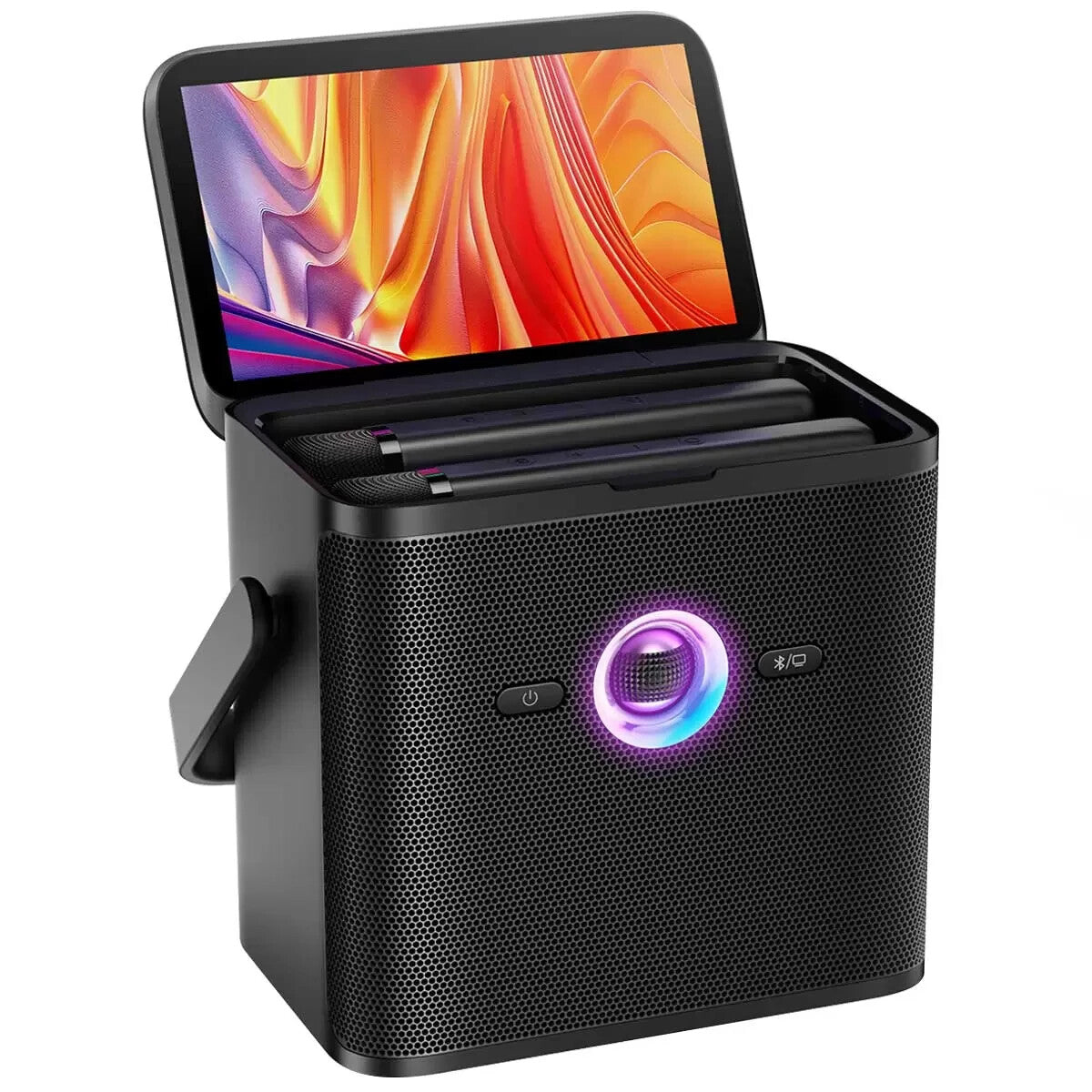 Ikarao Shell S3 Portable 80W Karaoke Speakers 7”  Display 2x Smart Wireless Mic