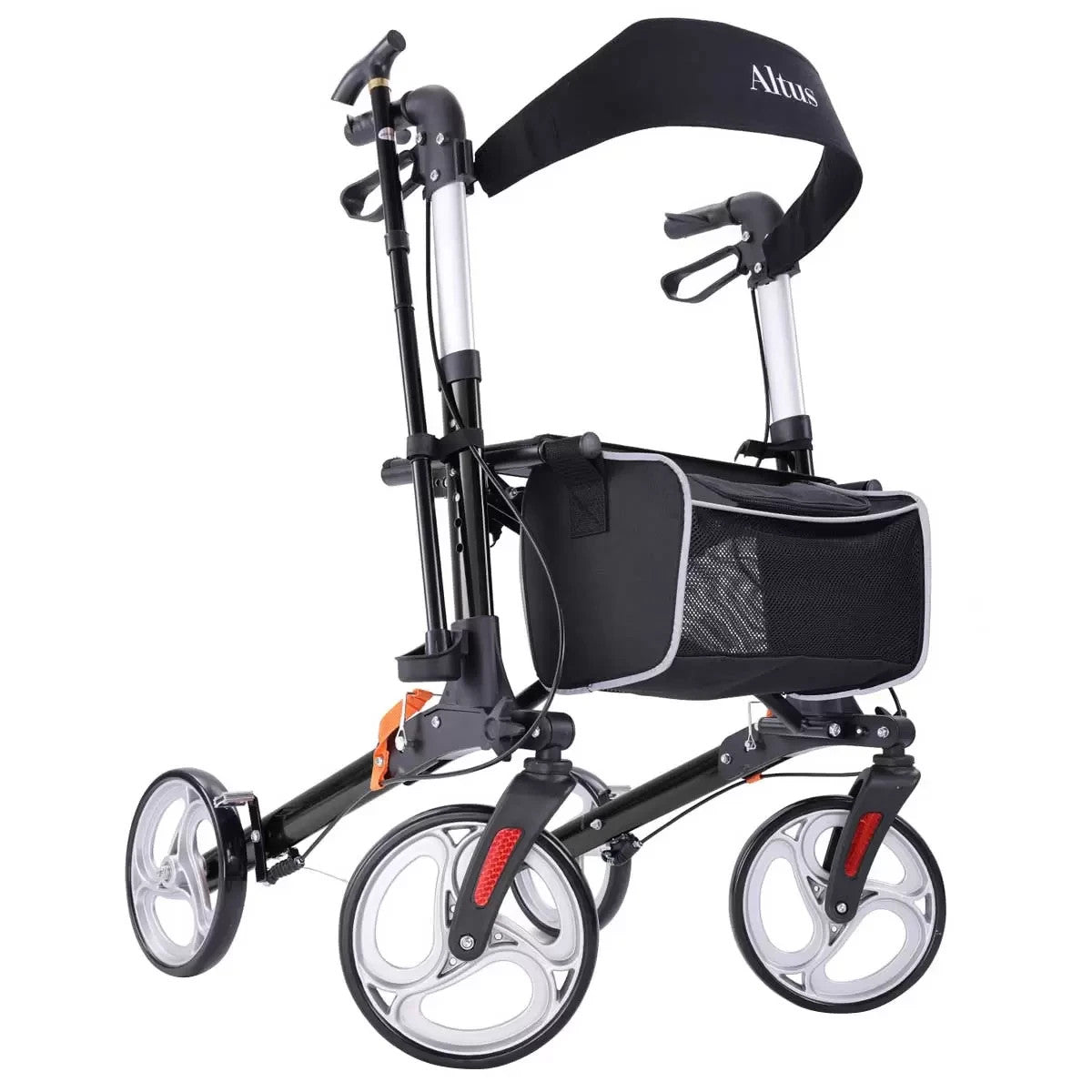 Altus Deluxe Euro Style Walker Rollator 10 Inch Wheel Black