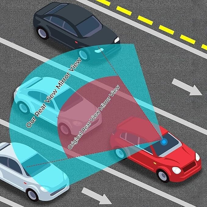 300mm Universal Auto Interior Rear View Mirror Clip-on Mirror for Car Truck