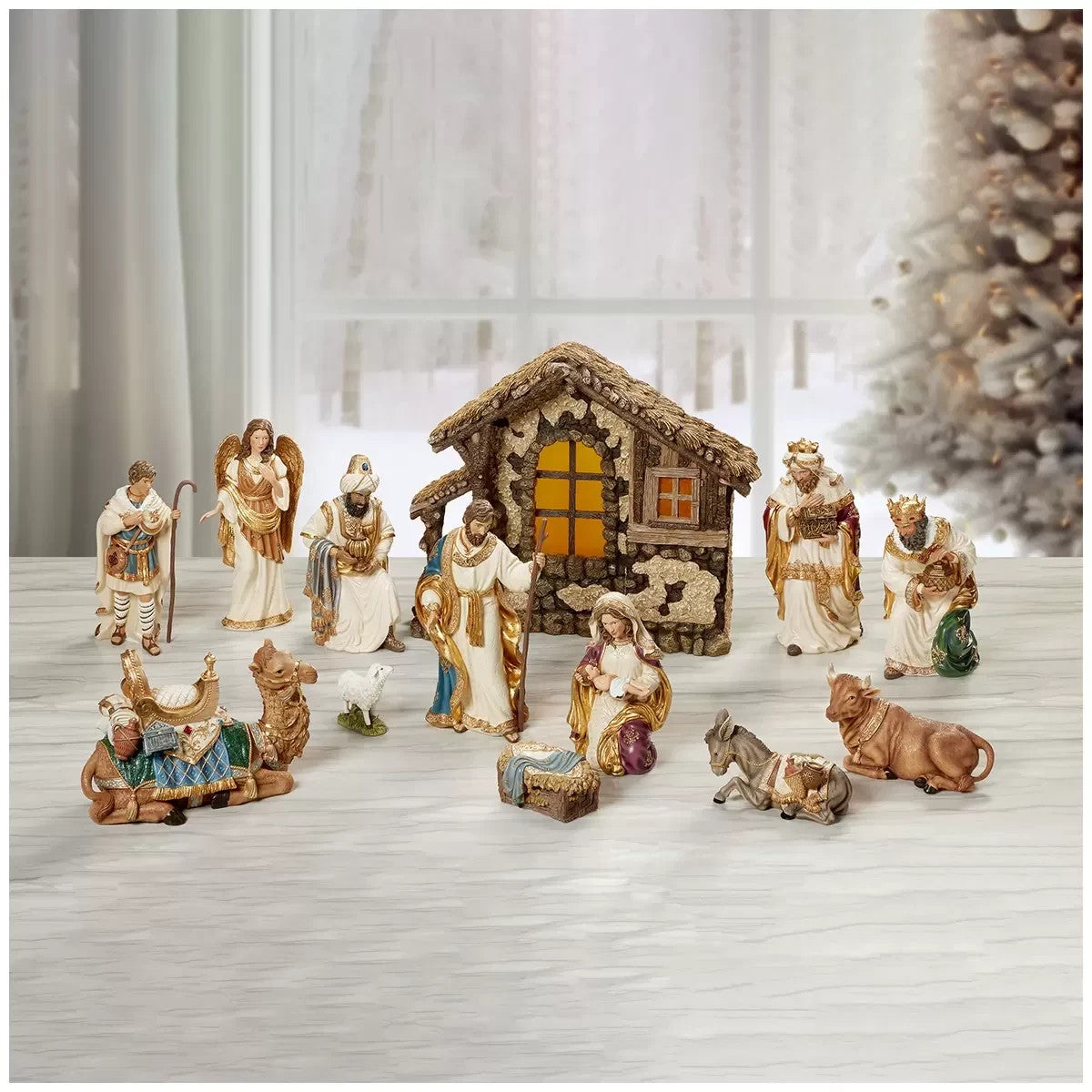 Kirkland Signature Nativity Set 14-Piece Christmas Indoor Decor