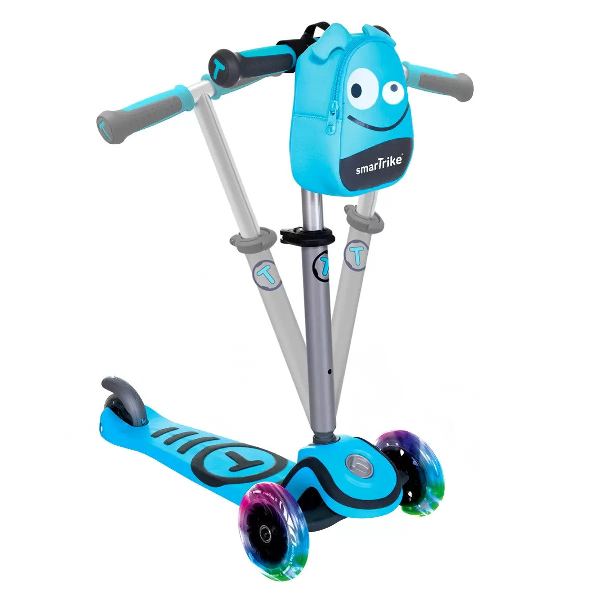 Blue SmarTrike 3-in-1 T1 Toddler Kids Scooter Light-up Wheels Seat BAG 1-5 Years