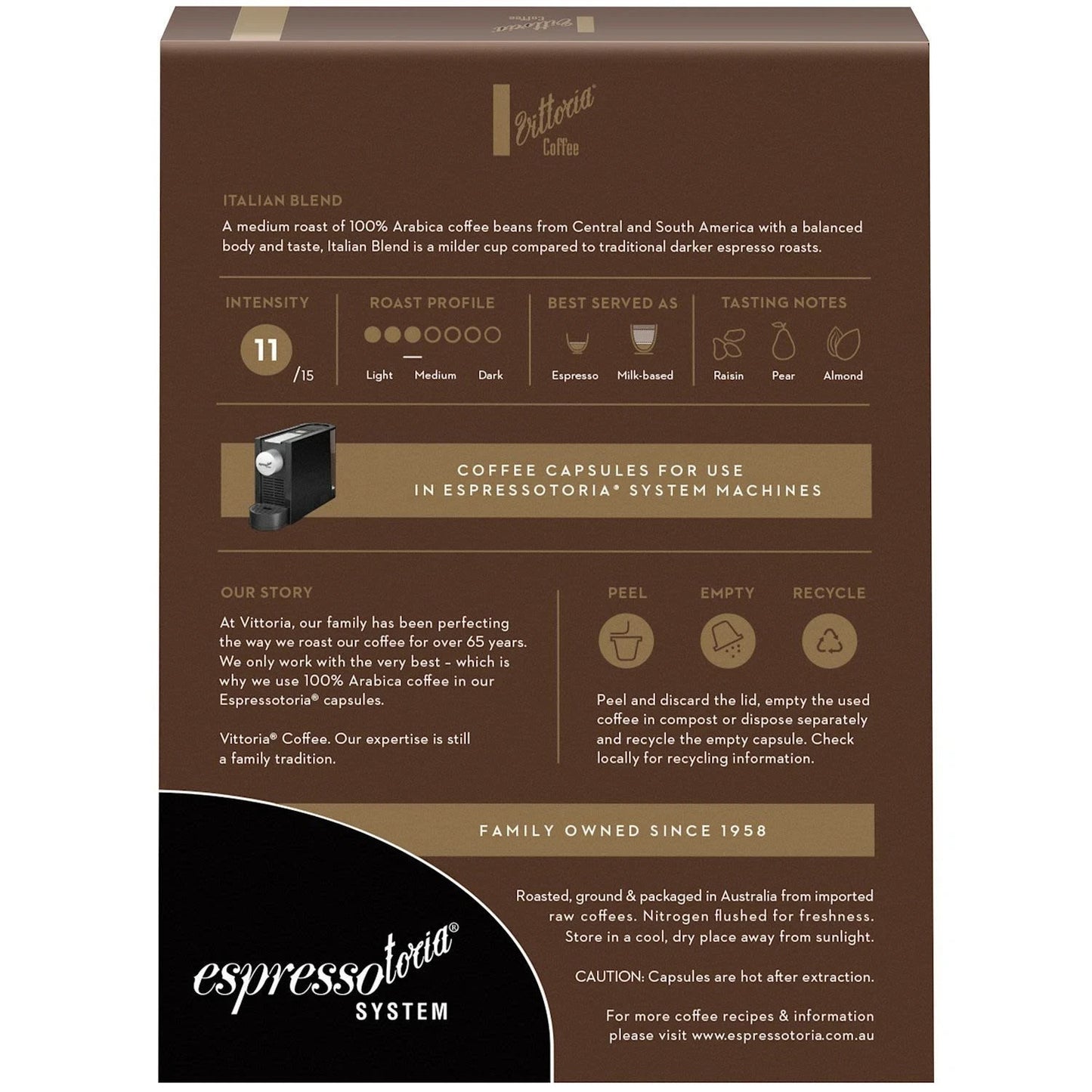 Vittoria Coffee 60-Pack Italian Coffee Pods Nespresso Compatible Capsules 312g