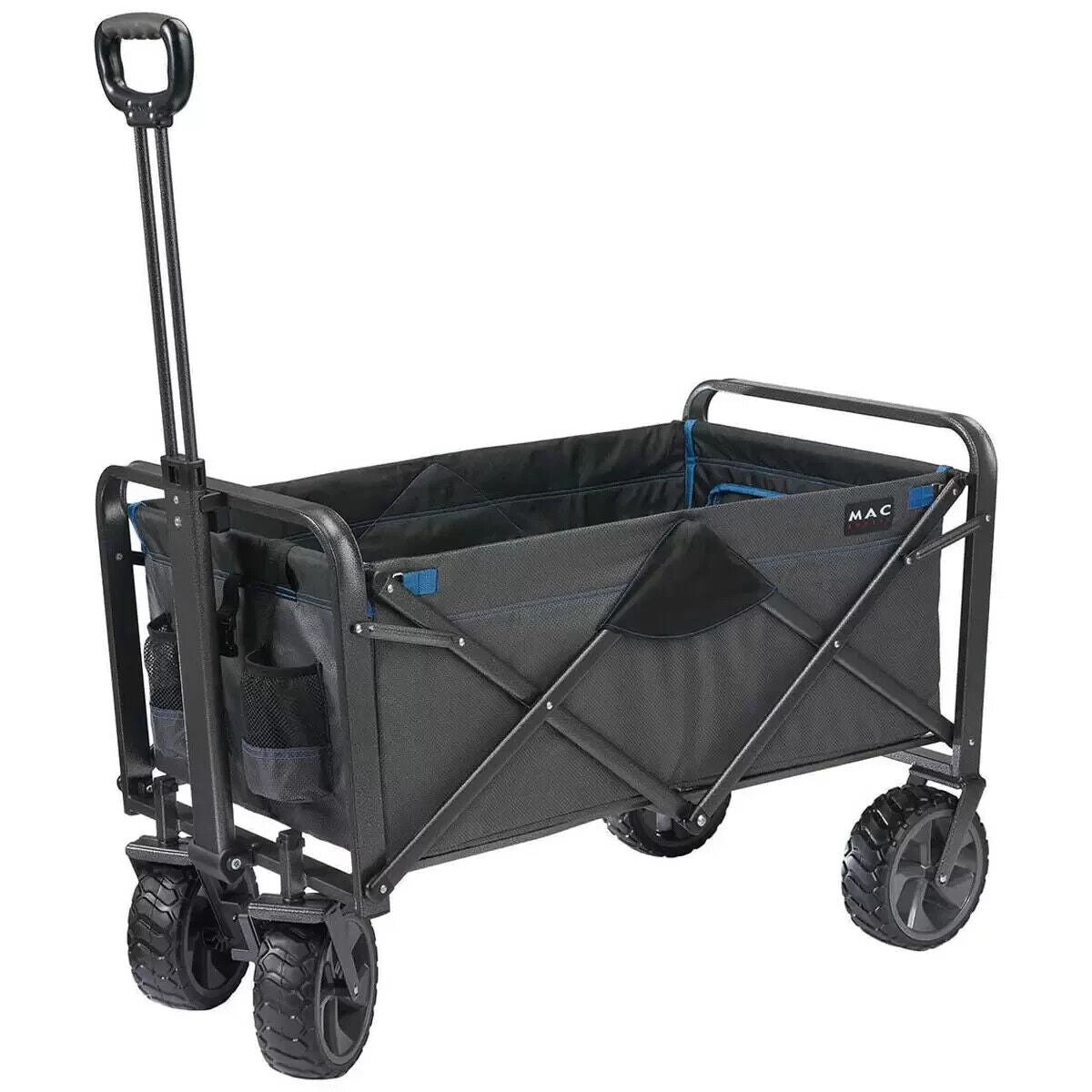 MAC Sports Heavy Duty XL Deluxe Folding Wagon Trolley Beach Pull Cart 4 Wheel
