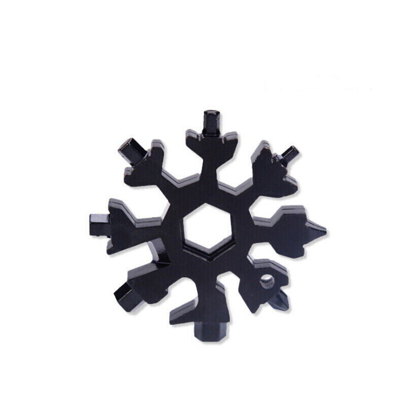18 in 1 Stainless steel Multi-tool Snowflake Spanner Keychain Wrench Screwdriver