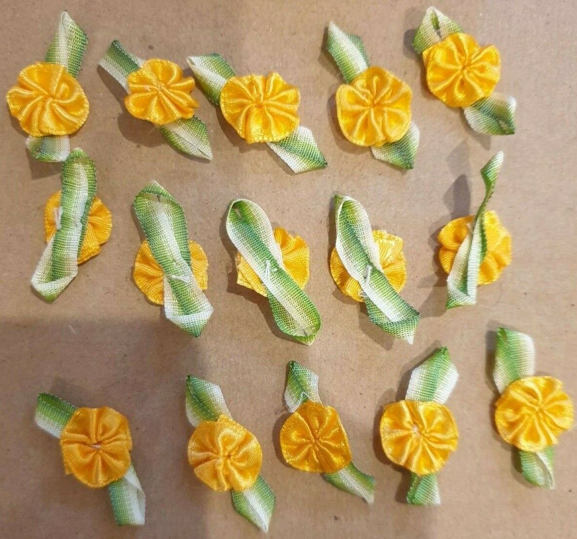 10x Handmade Ribbon Rosettes Fabric Flowers For Wedding,Clothes Embellishment