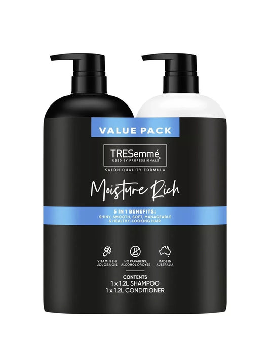 Tresemme Moisture Rich Shampoo and Conditioner 2 X 1.2L Value Pack, Great Price