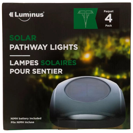 Luminus Solar Pathway Light Outdoor Pathway Luminous Lamps 4 Pack