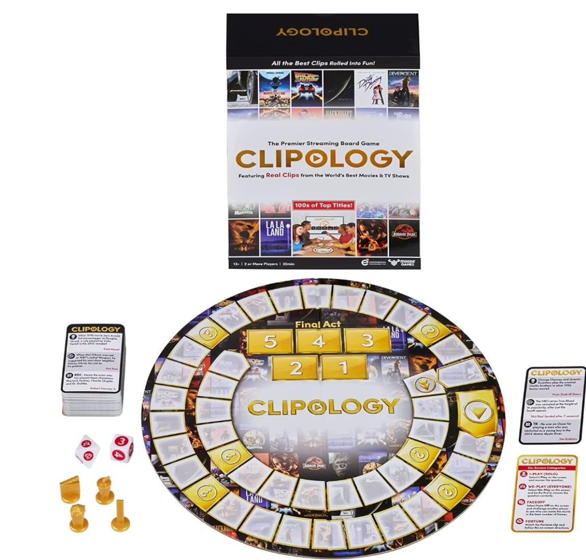Clipology Movie Trivia BoardGame Family Fun Party Play Age 13+ 2+ players 30mins