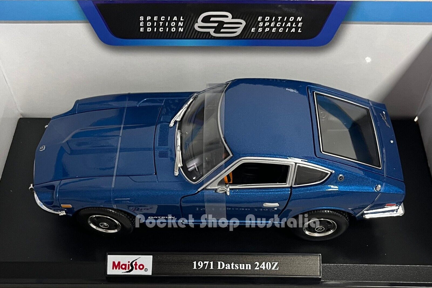 Maisto 1971 Datsun 240Z - Blue - 1:18 Classic Diecast Car Toy - Special Edition