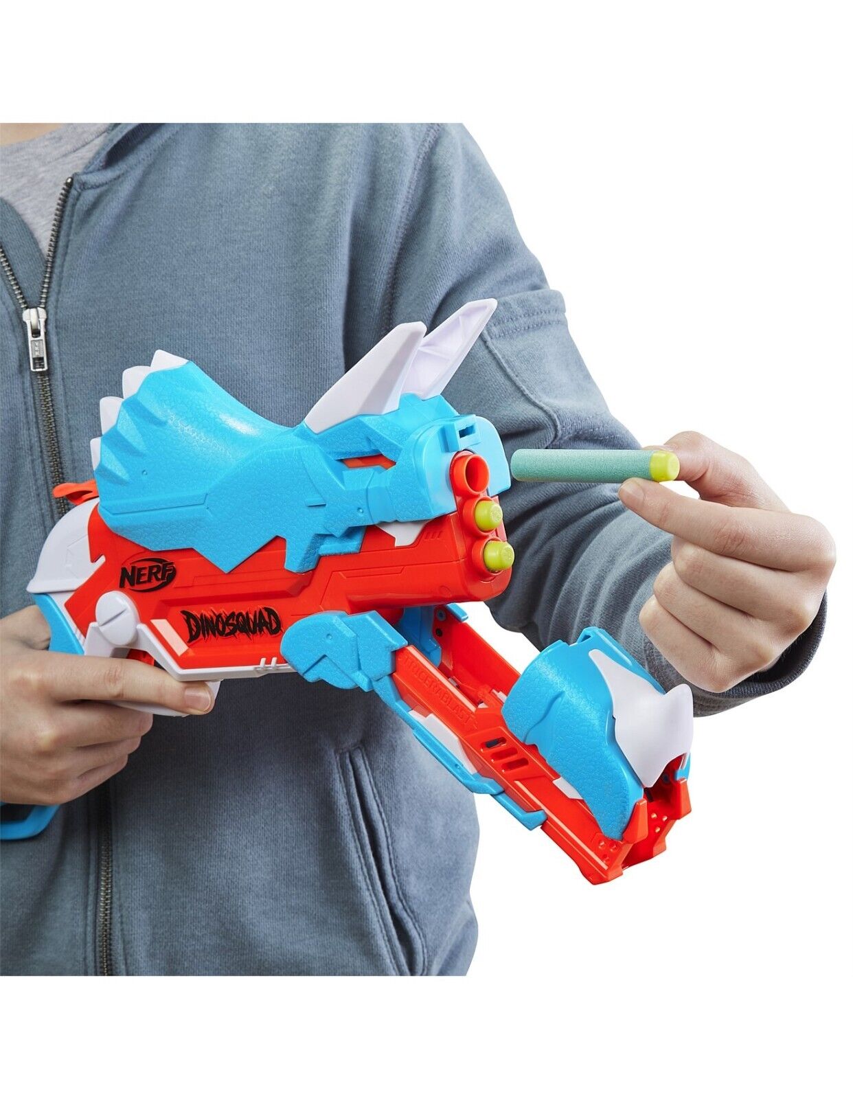 Nerf DinoSquad TriceraBlast Dart Blaster Triceratops Dinosaur Toy Gun 10x Darts