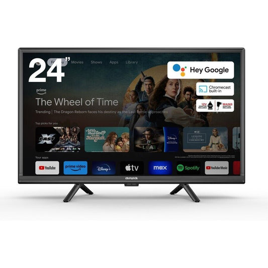 Aiwa 24" Smart LED HD TV with Mains or 12V Adaptor for Caravan Car Camper Google