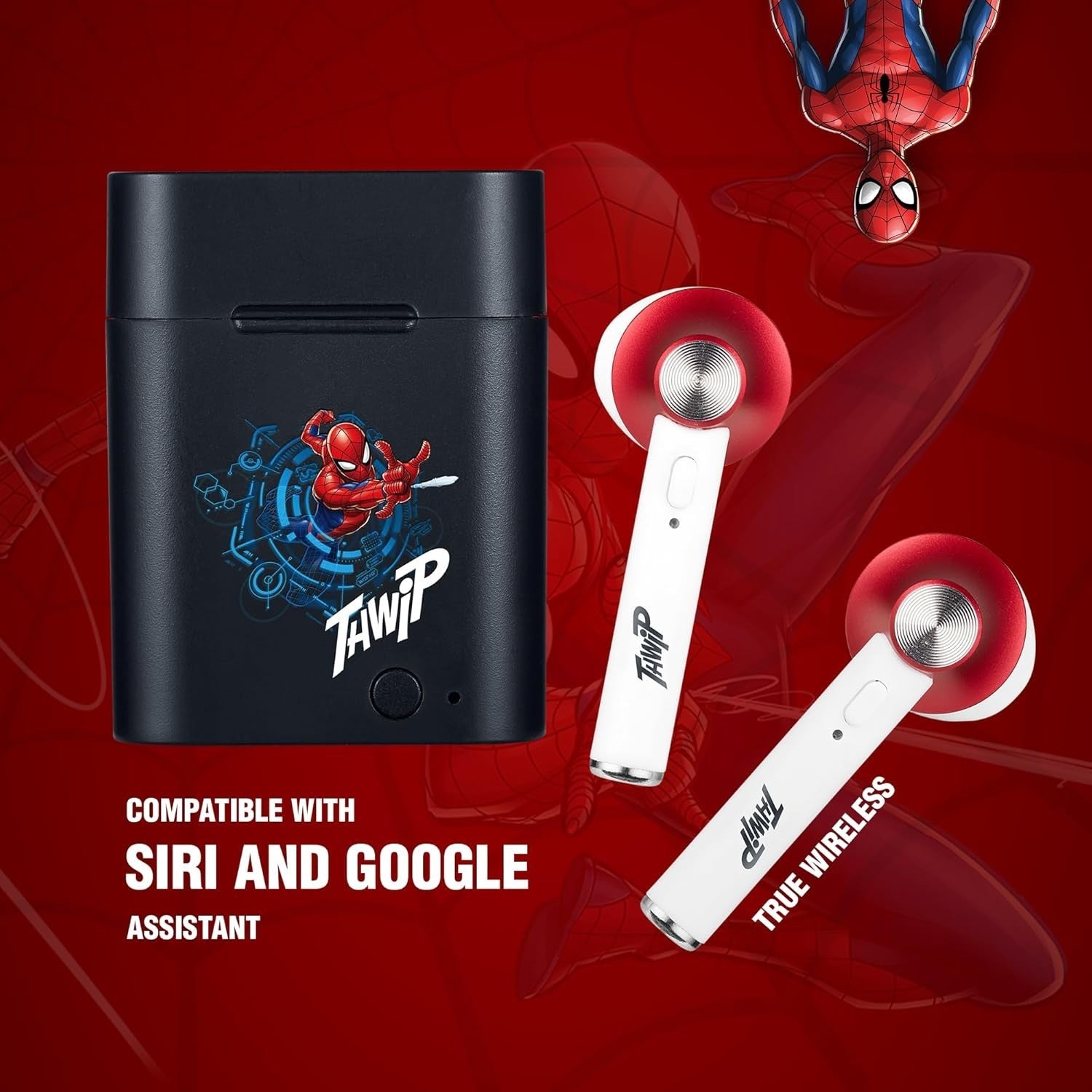 Spiderman Marvel Bluetooth True Wireless Earphones With Charging Case 12Hrs TWS