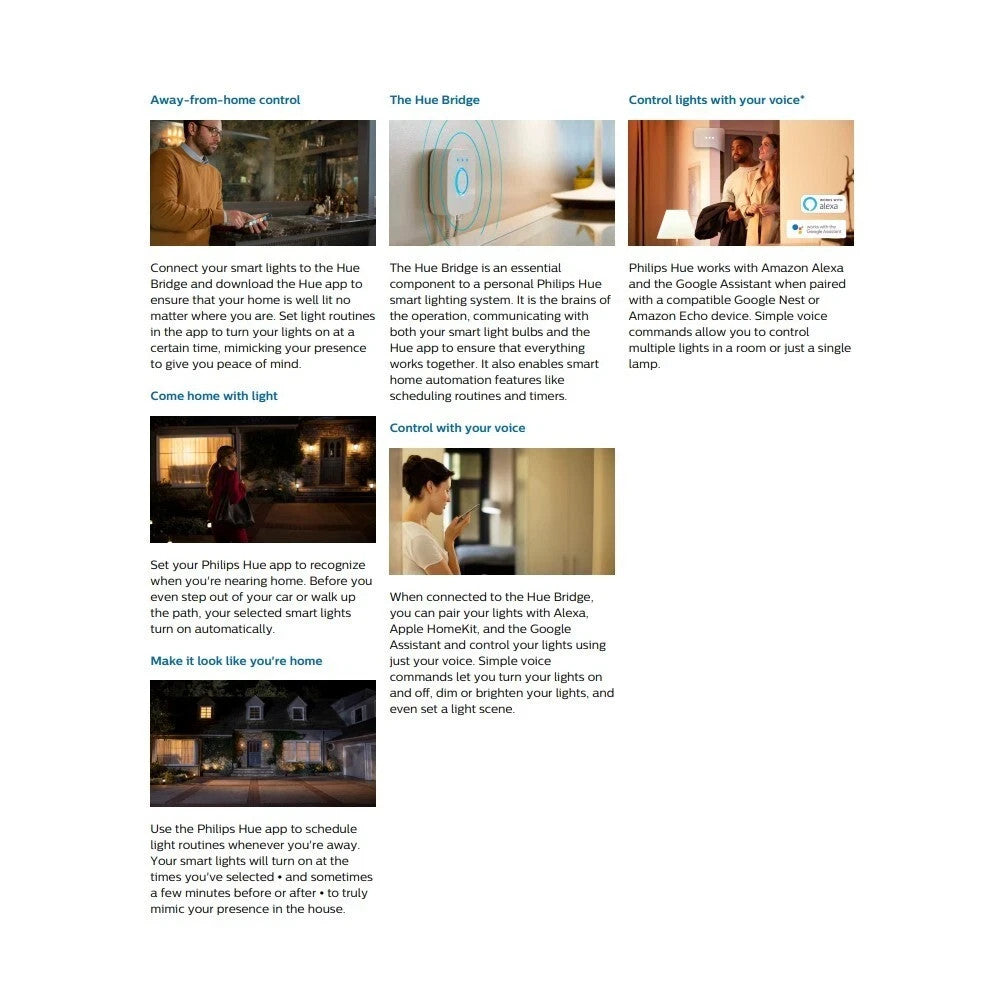  Philips HUE White Ambiance Bluetooth Light Starter Kit/B22 Bulb/Switch/Bridge