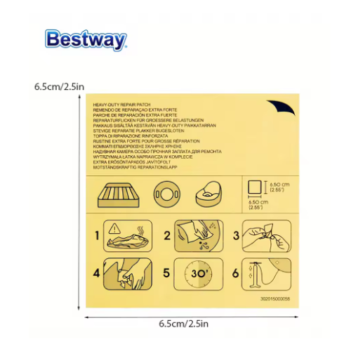 Bestway 10 Piece Underwater Adhesive Repair Patch, Swimming Pool Patch Repair