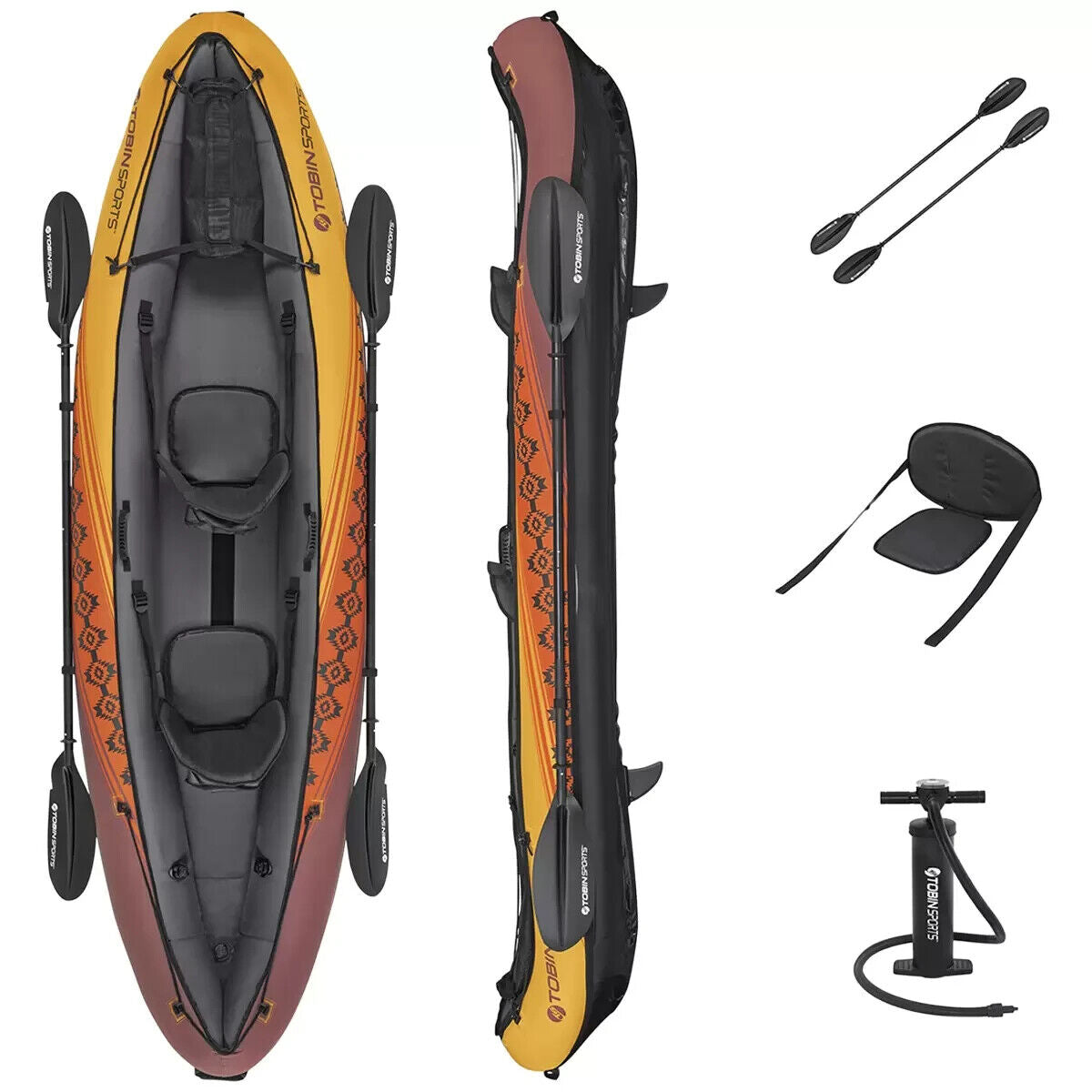 Tobin Sports Wavebreak Inflatable 2-Person Kayak 3.3 x 0.86M