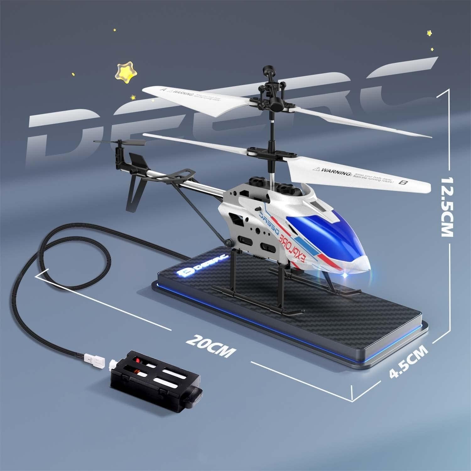 20CM Remote Control Helicopter, 3.5 CH Altitude Hold RC Helicopters w/Gyro LED