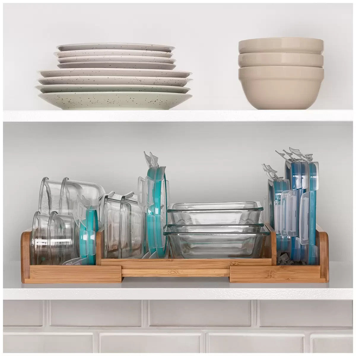 Seville Classics Kitchen Expandable Cabinet And Pantry Organiser with Dividers