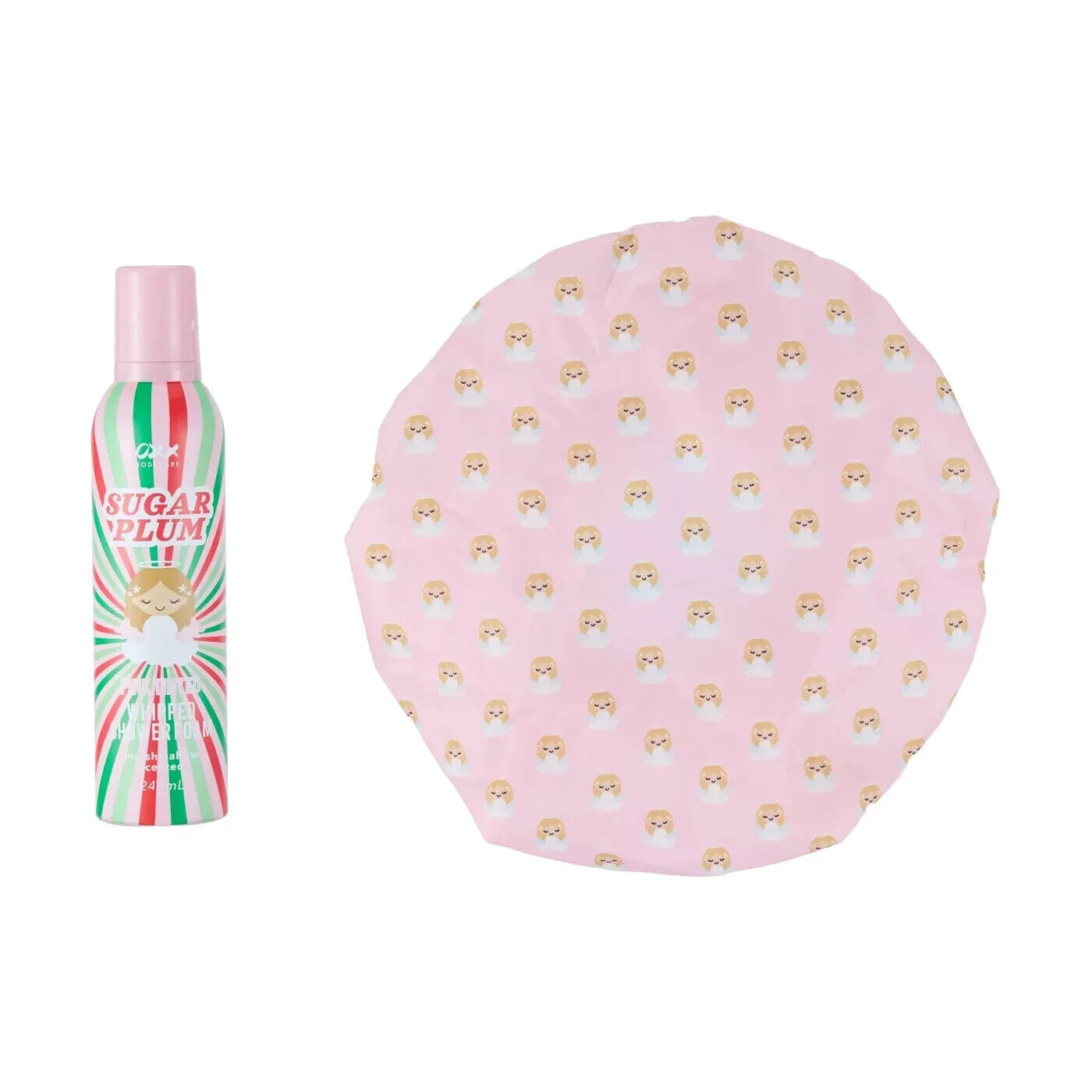 OXX Bodycare Sugar Plum - Whipped Shower Foam Set with Angel Shower Cap