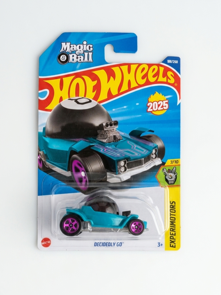 Hot Wheels 2025 #188/250 – Decidedly Go Magic 8 Ball Experimotors #7/10 Toy Car