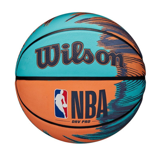 Wilson NBA DRV Plus Vibe Outdoor Basketball - Size 5 Junior - Blue & Orange