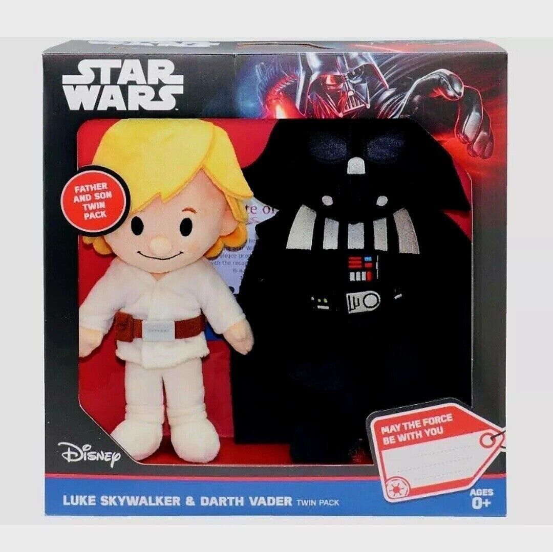 STAR WARS DISNEY Father & Son Twin Pack Darth Vader & Luke Skywalker Plush Toys