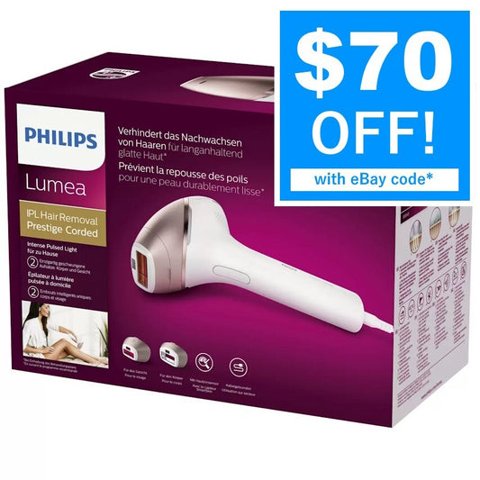 GENUINE Philips Lumea Prestige IPL Hair Removal Device - White/Rose Gold