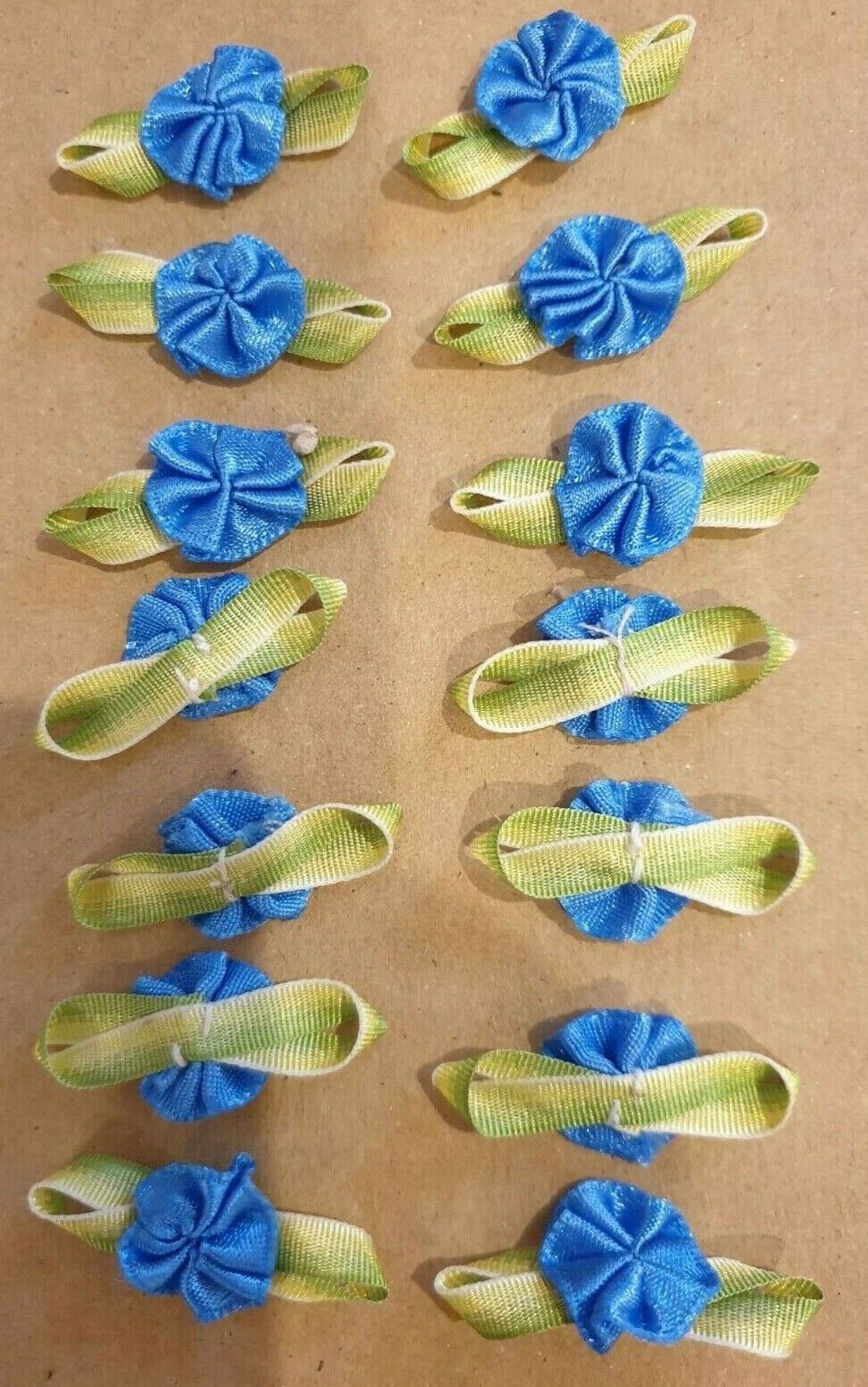 10x Handmade Ribbon Rosettes Fabric Flowers For Wedding,Clothes Embellishment