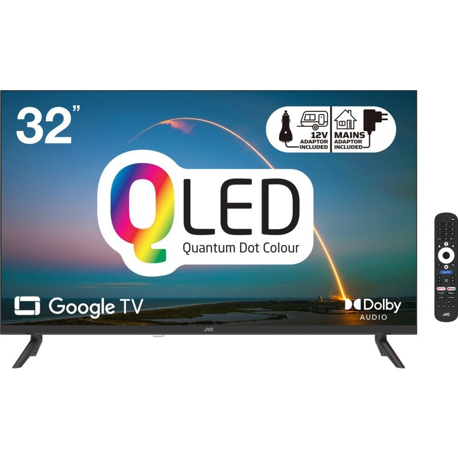 JVC 32” Inch QLED Google Smart TV 12V/240V Caravan Boat Camper Netflex YouTube