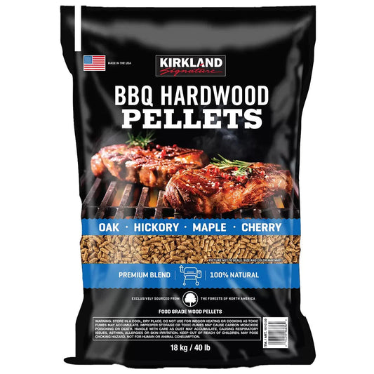 18kg Kirkland Signature Premium BBQ Hardwood Pellets Perfect for Pellet BBQs