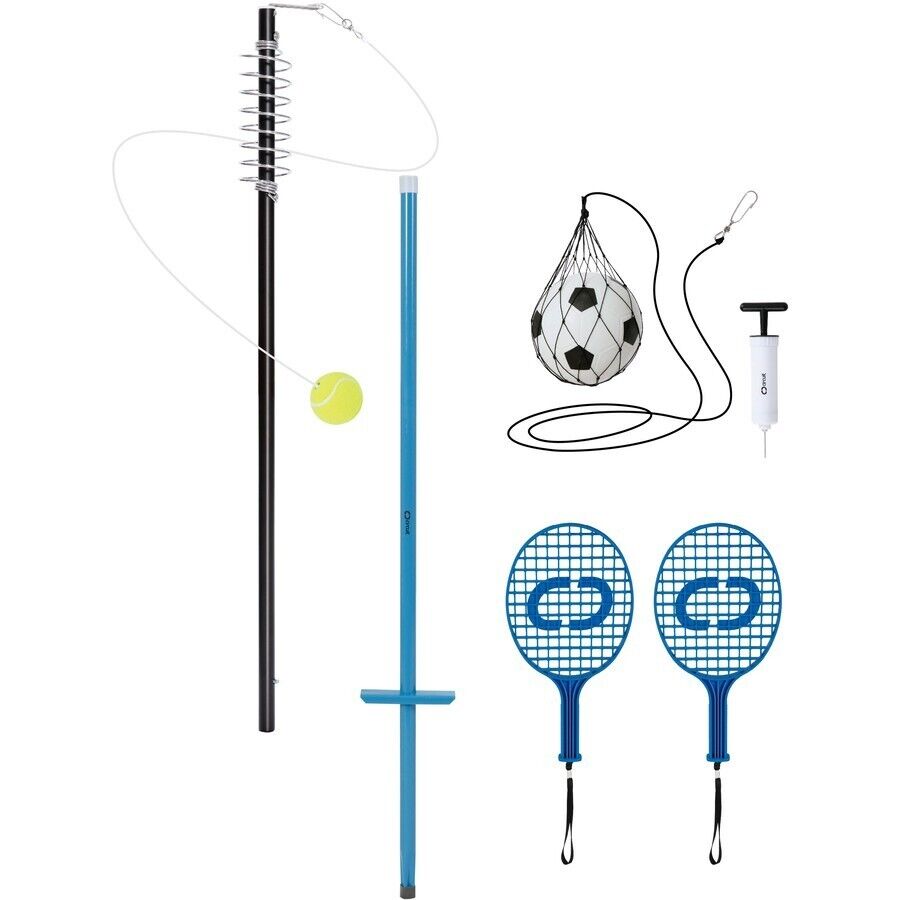 Circuit Tennis and Soccer 2-in-1 Totem Set Age 5+  Balls Rackets String Assorted