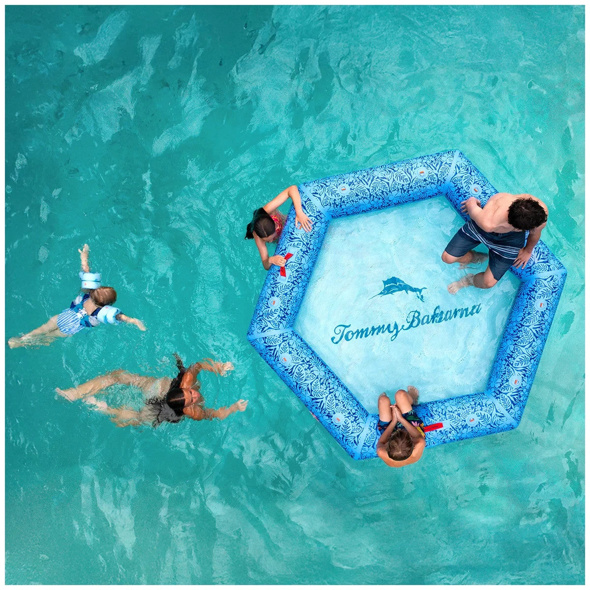 Tommy Bahama 2.44M Inflatable Water Hammock, Summer Swimming Pool and Beach Fun