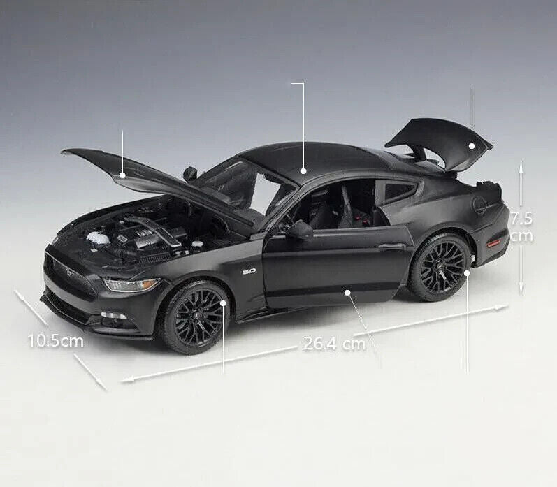 Maisto 2015 Ford Mustang GT 1/18 Scale Diecast Model Metallic Dark Grey