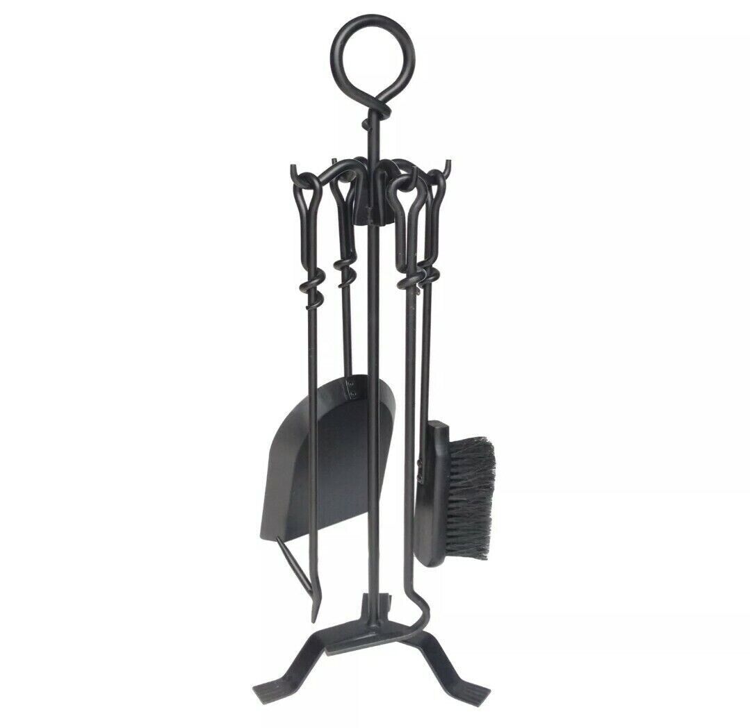 SCANDIA CLASSIC™ 5 Piece Fire Place Tool Set Fireplace Shovel Brush Poker +Stand