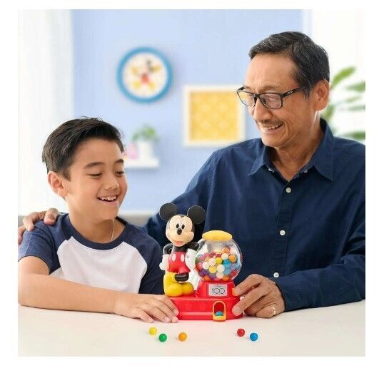 Disney 100 Mickey Mouse Gumball Vending Machine Gashapon Toys Balls Dispenser