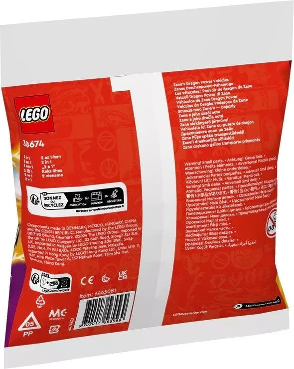 LEGO Ninjago Dragons Rising Zane's Dragon Power Vehicles 2 in 1 (30674) Polybag